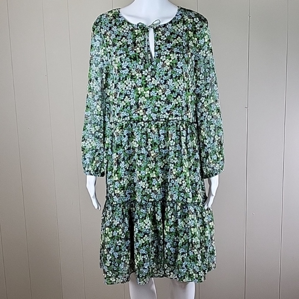 Loft Green Floral Dress